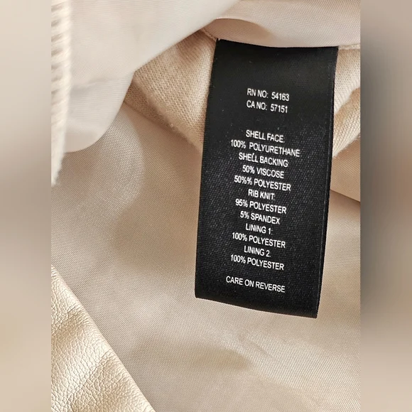 Chic Beige Leather Jacket for Women - Picture 3 of 8